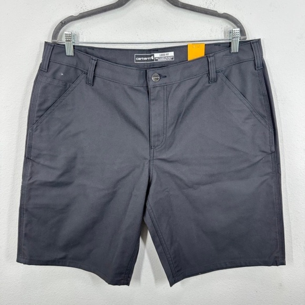 Carhartt Womens Size 18 Loose Fit Rugged Flex Canvas Work Short 10" Inseam Gray‎